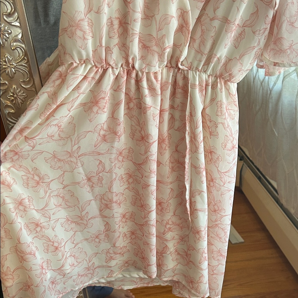 Lush Pink Floral Ruffle Dress - Picture 4 of 5